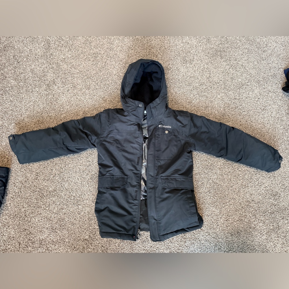 Columbia Kids' Charcoal Hooded Puffer Jacket